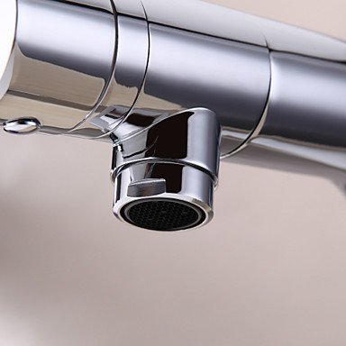 Campania Contemporary Chrome Finish Bathroom Sink Faucet with Revolvable Spout